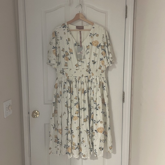 NEW JessaKae Garden Dweller Floral Midi Dress Bohemian Cottagecore Prairie - Picture 2 of 6